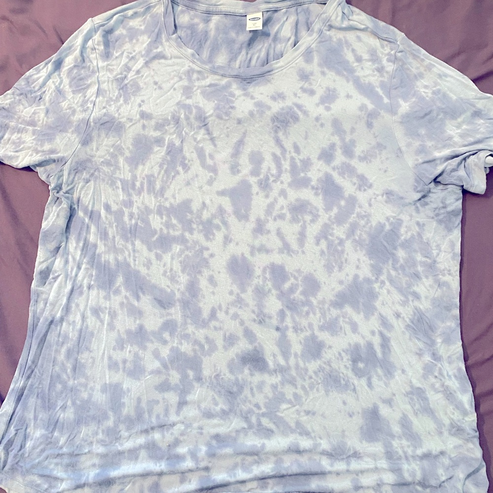 Old Navy Luxe Blue Tie Dye Stretchy T-Shirt Oversized. Excellent Condition